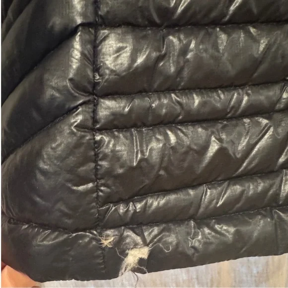 Patagonia Ultralight Down Jacket Women’s Large Black 800 Fill Puffer Patched - Picture 5 of 6